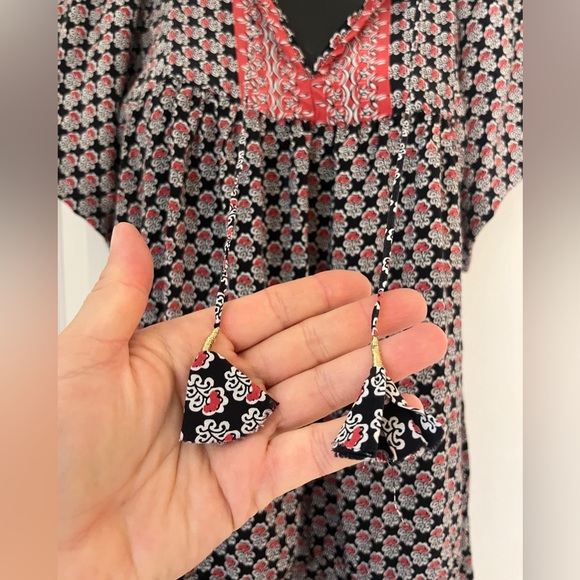 Ulla Johnson Mini Dress Black/Red Printed Silk Size 2 - Picture 2 of 16